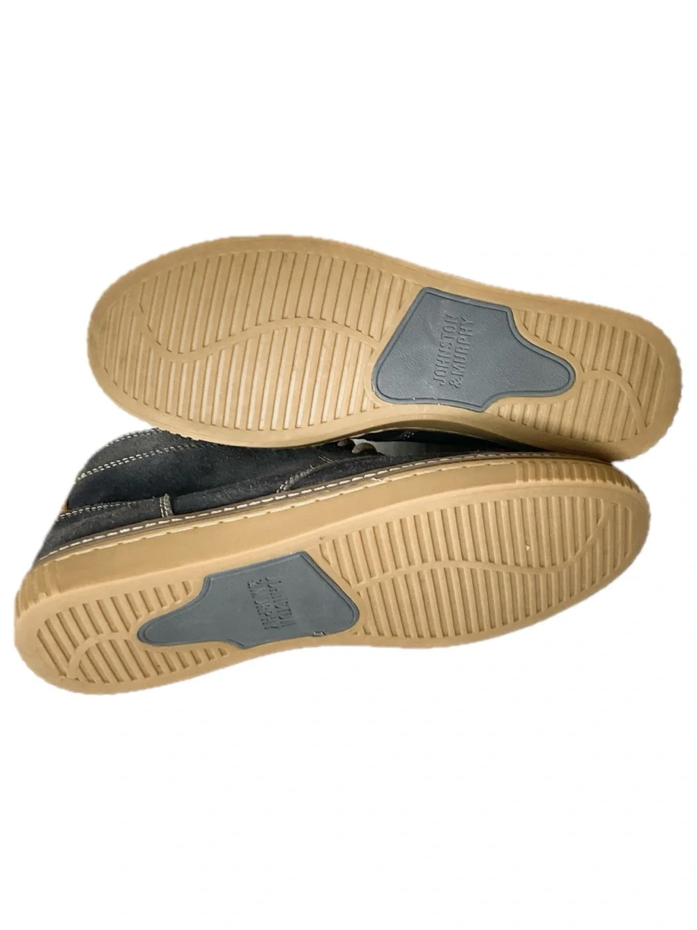 Johnston & Murphy Navy Suede Chukka Boots with Tan Sole